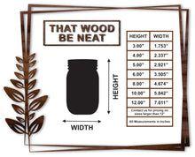 Load image into Gallery viewer, Mason Jar/3"-12"