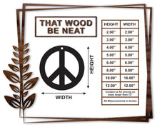 Load image into Gallery viewer, Peace Sign with hole/2"-12"