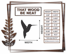 Load image into Gallery viewer, Humming Bird #1 with hole/3"-12"